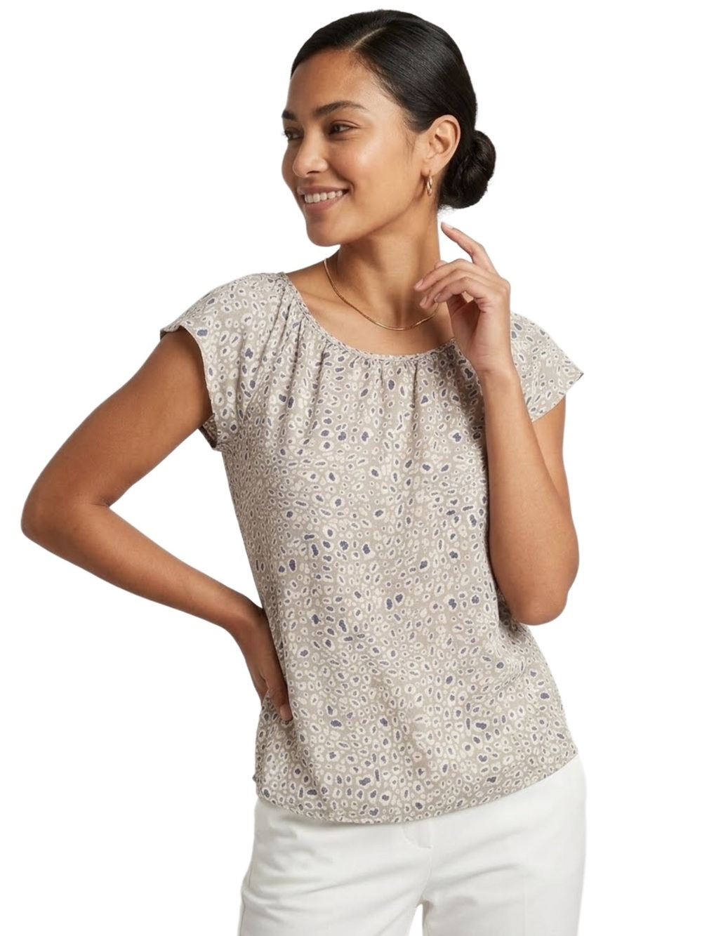 Banana Republic Animal Print Silk Blouse